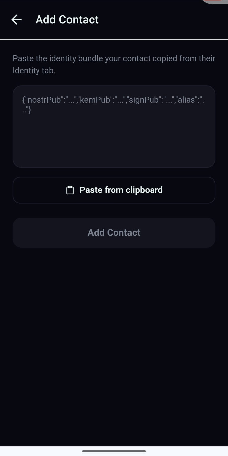 Add Contact Interface via Nostr Routing Bundles